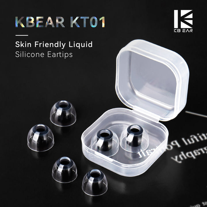 【KBEAR KT01】 Liquid Silicone Eartips Skin Friendly Clear-black(Shipping on orders  over $10) - KEEPHIFI