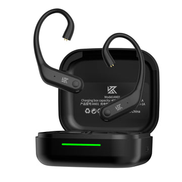 【KZ AN01】Active Noise Cancellation Wireless IEM Bluetooth Adapter, Bluetooth 5.4 Module, 40Hrs Playback Sport Earhook for KZ ZS10 PRO/ZSN Pro X/AS16 PRO X/Castor/EDX Pro, CRA/C12(0.78mm Pin) - KEEPHIFI