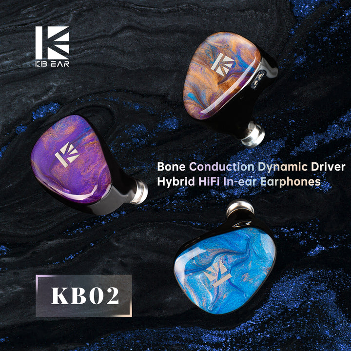 【KBEAR KB02】 10mm Beryllium Dynamic Driver Hybrid HiFi In-ear Earphones 10mm Elastic-piece Type Bone Conduction IEM