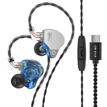 【KBEAR Flash】Wired Earbuds Earphones, Gaming Earbuds, 3.5mm Plug in ear Headphones, 1DD 1BA Hybrid in ear Monitors, iem Earphones with Tangle-free Cable for Laptop PC Computer - KEEPHIFI