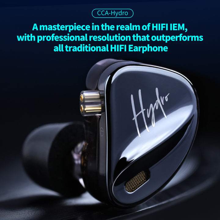 【CCA Hydro】2DD 8BA Hybrid Driver in Ear Monitor Headphones with 4 Tuning Switches, Gaming Earbuds