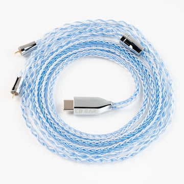 【KBEAR T3】 Decoding Upgrade Cable Oxygen-free Copper plated with 5N Silver Cable 8-core High purity 1.2m Long MMCX/TFZ/2PIN to Type C - KEEPHIFI