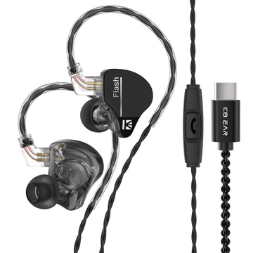 【KBEAR Flash】Wired Earbuds Earphones, Gaming Earbuds, 3.5mm Plug in ear Headphones, 1DD 1BA Hybrid in ear Monitors, iem Earphones with Tangle-free Cable for Laptop PC Computer - KEEPHIFI