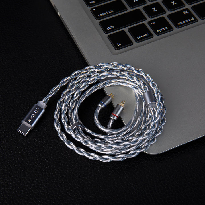 【KBEAR P36】5N 2-Strand 98-Core OFC Silver-Plated HiFi Earphone Cable Type-C Plug-and-Play - KEEPHIFI