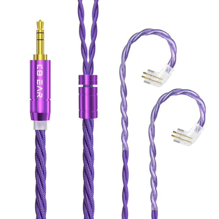 【KBEAR ST19】Upgrade Cable 4 Core Earbuds Replace Wire 5N OFC Earphone Upgrade Earhook Cable 3.5/4.4mm MMCX/QDC/0.78mm 2Pin for KBEAR STORM TRI I3MK3 - KEEPHIFI