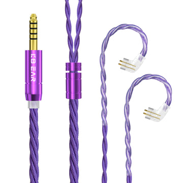 【KBEAR ST19】Upgrade Cable 4 Core Earbuds Replace Wire 5N OFC Earphone Upgrade Earhook Cable 3.5/4.4mm MMCX/QDC/0.78mm 2Pin for KBEAR STORM TRI I3MK3 - KEEPHIFI