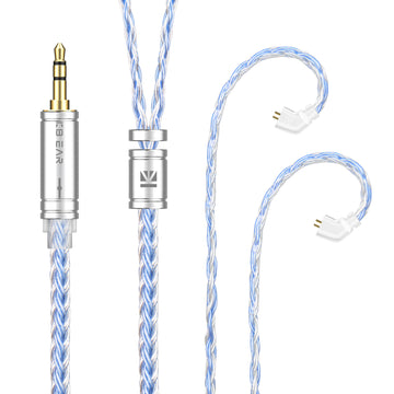 【KBEAR ST16】Crystal 16 Cores 1.2M Long Upgrade Cable 5N single crystal copper silver-plated upgrade wire - KEEPHIFI