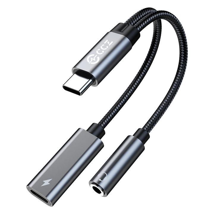 【CCZ CA01】2 in 1 Decoding Adapter Type C to Type C, 3.5mm to Type C Headphone and Charding Adapter - KEEPHIFI