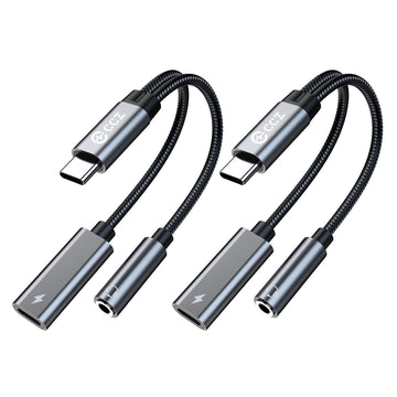 【CCZ CA01】2 in 1 Decoding Adapter Type C to Type C, 3.5mm to Type C Headphone and Charding Adapter - KEEPHIFI