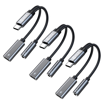 【CCZ CA01】2 in 1 Decoding Adapter Type C to Type C, 3.5mm to Type C Headphone and Charding Adapter - KEEPHIFI