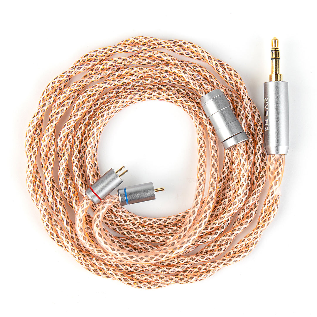 【KBEAR Aureus】 206 Cores 5N 2-Strand OFC Silver-plated HiFi Upgraded Cables, 0.6mm Diameter Tube is Built-in, with Strong Shock Resistance, Clearer and Quieter Soundstage - KEEPHIFI