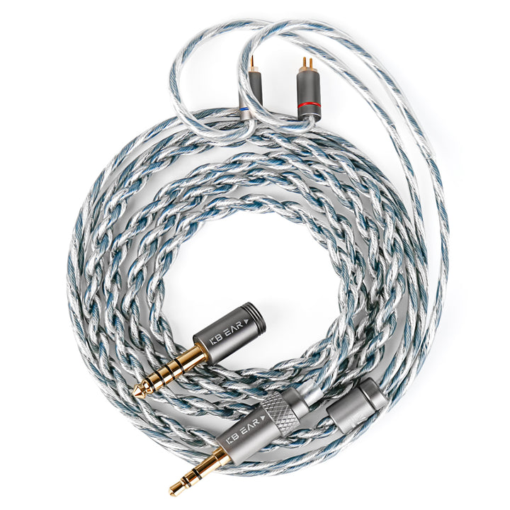 【KBEAR P34】5N 2-Strands 98-Core OFC Silver-Plated HiFi Earphone Upgrade Cable Interchangeable Plug Design - KEEPHIFI