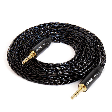 【KBEAR AUX08】4N 8 strands OFC Silver-Plated Hi-Fi AUX Cable 3.5MM, 1.2m Long - KEEPHIFI