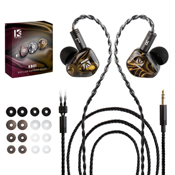 【KBEAR KB01】 Headphones 10MM Beryllium Diaphragm Dynamic Drivers Earphone Noise Cancelling Earbuds Sport In-ear Headset Monitor - KEEPHIFI