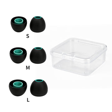 【KBEAR New 08 Silicone Eartips】 – Deep Bass & Rich Midrange, Skin-Friendly Softness, High Conductivity Low Signal Loss, 3.16mm Shaft Diameter, S/M/L Sizes, Black Cyan/Brown/Purple - KEEPHIFI