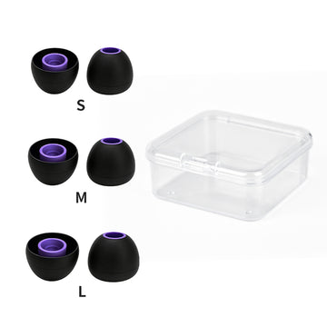 【KBEAR New 08 Silicone Eartips】 – Deep Bass & Rich Midrange, Skin-Friendly Softness, High Conductivity Low Signal Loss, 3.16mm Shaft Diameter, S/M/L Sizes, Black Cyan/Brown/Purple - KEEPHIFI