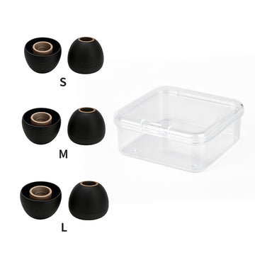 【KBEAR New 08 Silicone Eartips】 – Deep Bass & Rich Midrange, Skin-Friendly Softness, High Conductivity Low Signal Loss, 3.16mm Shaft Diameter, S/M/L Sizes, Black Cyan/Brown/Purple - KEEPHIFI