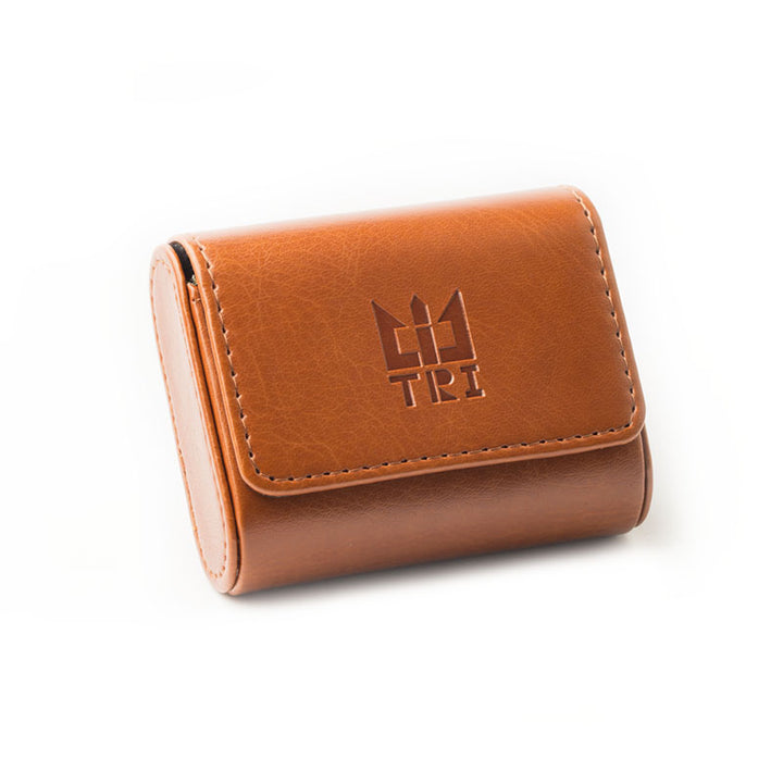 【TRI Leather Case 】High-end Leather Earphone Case Earphones and Cables Storage Case