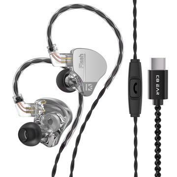 【KBEAR Flash】Wired Earbuds Earphones, Gaming Earbuds, 3.5mm Plug in ear Headphones, 1DD 1BA Hybrid in ear Monitors, iem Earphones with Tangle-free Cable for Laptop PC Computer - KEEPHIFI