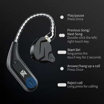【KZ AZ09】IEM Bluetooth Adapter, Bluetooth 5.4 Module, Wireless Waterproof Earhook Extra, Long Battery Life - KEEPHIFI