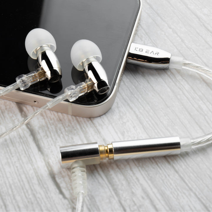 【KBEAR T1——Clearance】 Decoding Cable Electroplated high-gloss shell 4 cores of silver-plated OFC  wire Thickened transparent PVC material 3.5MM headphone jack