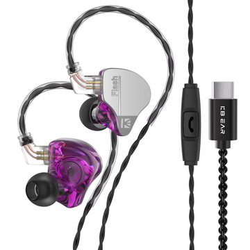【KBEAR Flash】Wired Earbuds Earphones, Gaming Earbuds, 3.5mm Plug in ear Headphones, 1DD 1BA Hybrid in ear Monitors, iem Earphones with Tangle-free Cable for Laptop PC Computer - KEEPHIFI