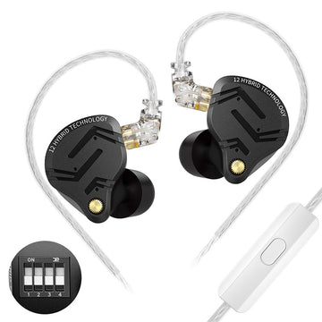 【KZ ZS12 PRO X】 Metal Earphones 1DD+5BA Hybrid HIFI Bass In Ear Monitor Headphones Sport Music Noise Cancelling Headset - KEEPHIFI