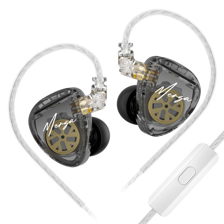 【KZ Merga】in Ear Monitor Wired,Dual Dynamic Driver in-Ear Headphones, KZ Deep Bass Earphones, HiFi Stereo Earbuds for Musician
