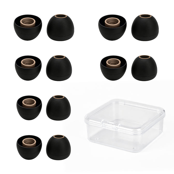 【KBEAR New 08 Silicone Eartips】 – Deep Bass & Rich Midrange, Skin-Friendly Softness, High Conductivity Low Signal Loss, 3.16mm Shaft Diameter, S/M/L Sizes, Black Cyan/Brown/Purple