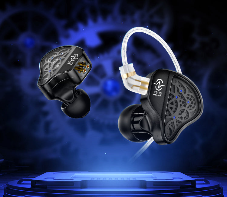 keephifi KZ AS10 インイヤーモニターヘッドホン、Balance Amature 5BA有線イヤホン、HiFiステレオインイヤーイヤホン、ミュージシャンヘッドフォン用有線ノイズ KZ AS10 インイヤーモニター ヘッドホンイヤホン 5バランスアーマチュアドライバー ノイズキャンセリングヘッドホン 有線IEMイヤホン  2ピン取り外し可能なケーブル付き ミュージシャンドラマー教会用 (AS10ブラック、マイクなし)