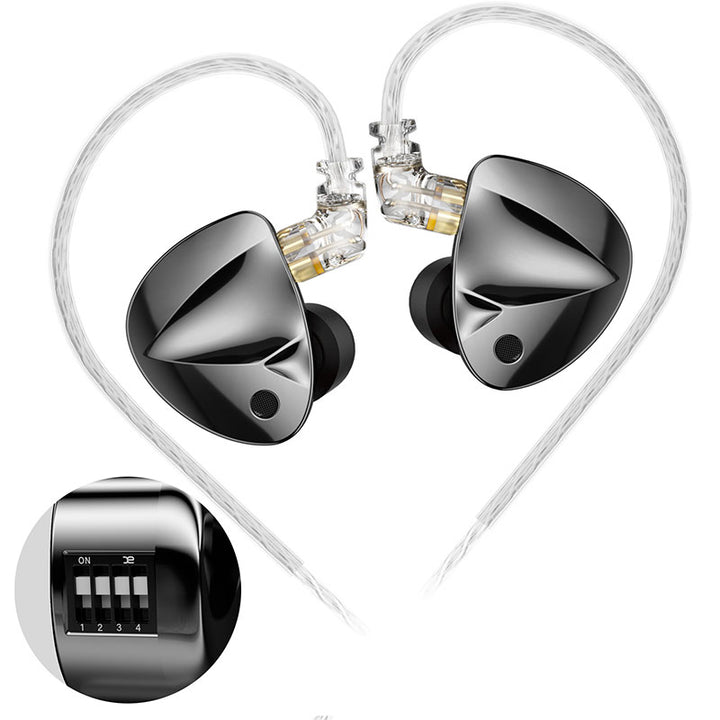 【KZ D-Fi——Clearance】 Flagship Dynamic In-Ear Monitor – 10mm Dual-Magnetic Dual-Cavity DD, Zobel Network Circuit, 4-Key Tunable Version (16 Tuning Styles),