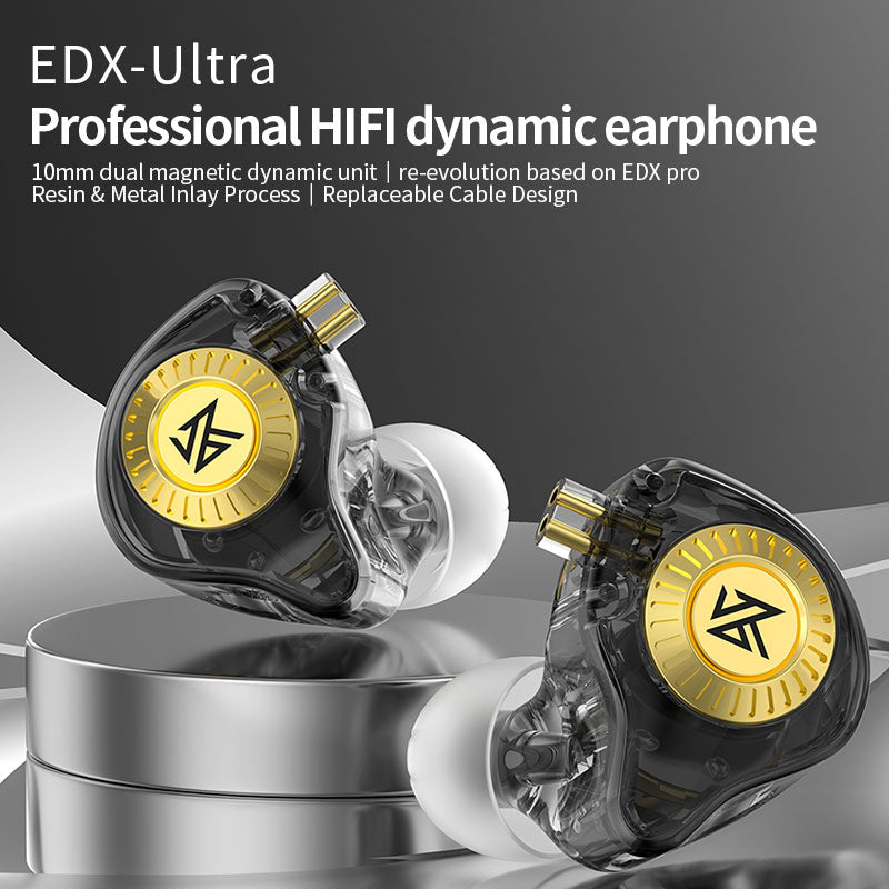 【KZ EDX Ultra】Wired Headphones Dynamic With Microphone In Ear Hifi Monitor Music Sport Game Noise Cancelling Earphone Headset