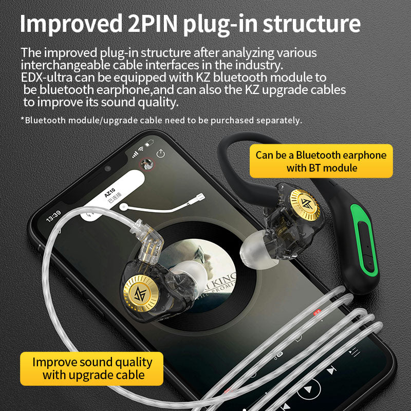 【KZ EDX Ultra】Wired Headphones Dynamic With Microphone In Ear Hifi Monitor Music Sport Game Noise Cancelling Earphone Headset