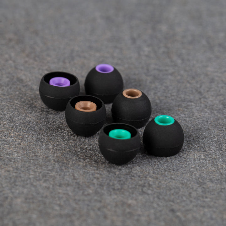【KBEAR New 08 Silicone Eartips】 – Deep Bass & Rich Midrange, Skin-Friendly Softness, High Conductivity Low Signal Loss, 3.16mm Shaft Diameter, S/M/L Sizes, Black Cyan/Brown/Purple - KEEPHIFI