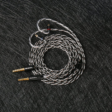【KBEAR P34】5N 2-Strands 98-Core OFC Silver-Plated HiFi Earphone Upgrade Cable Interchangeable Plug Design - KEEPHIFI