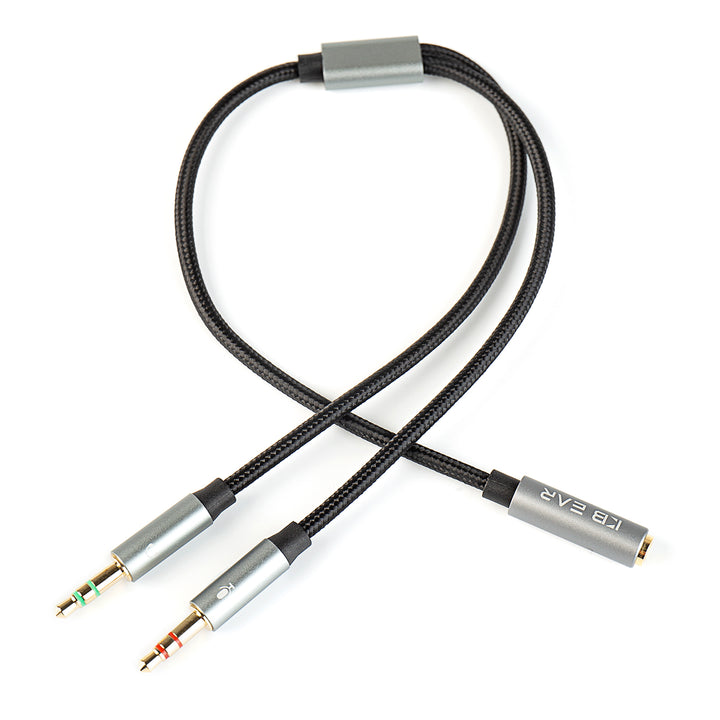 【KBEAR KA01】Microphone-Headphone 2-in-1 Audio Adapter Cable 72-Core 4N Zinc-Plated Oxygen-Free Copper Wire, Type C to Dual 3.5mm | 3.5mm to Dual 3.5mm
