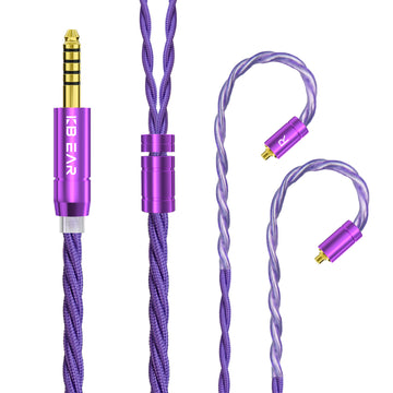 【KBEAR ST19】Upgrade Cable 4 Core Earbuds Replace Wire 5N OFC Earphone Upgrade Earhook Cable 3.5/4.4mm MMCX/QDC/0.78mm 2Pin for KBEAR STORM TRI I3MK3 - KEEPHIFI