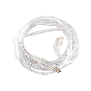 【CCZ C03】IEM Cable, Replacement USB C Type-C Earphone Cable, Upgraded in Ear Monitor Wire with Microphone, 1.2m 4N Silver-Plated OFC Dual Parallel Headphone Wire - KEEPHIFI