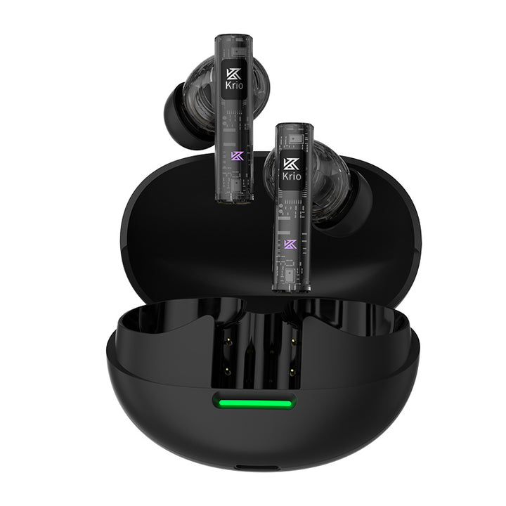 【KZ Krio】True Wireless Earbuds, Bluetooth 5.3 HiFi Deep Bass Stereo Sound Headphones, 30H Long Playtime, Sweat Resistant, 6HD Mics Hybrid ANC Earphone Supports APTX LDAC & SBC