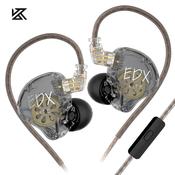 【KZ EDX Lite】 Super-Linear Dynamic In-Ear Monitor – 20Hz-40kHz, 0.75mm 2-Pin, 3.5mm Gold-Plated, Professional OFC Cable, HD Mic