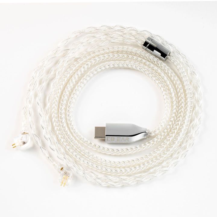 【KBEAR T3】 Decoding Upgrade Cable Oxygen-free Copper plated with 5N Silver Cable 8-core High purity 1.2m Long MMCX/TFZ/2PIN to Type C - KEEPHIFI