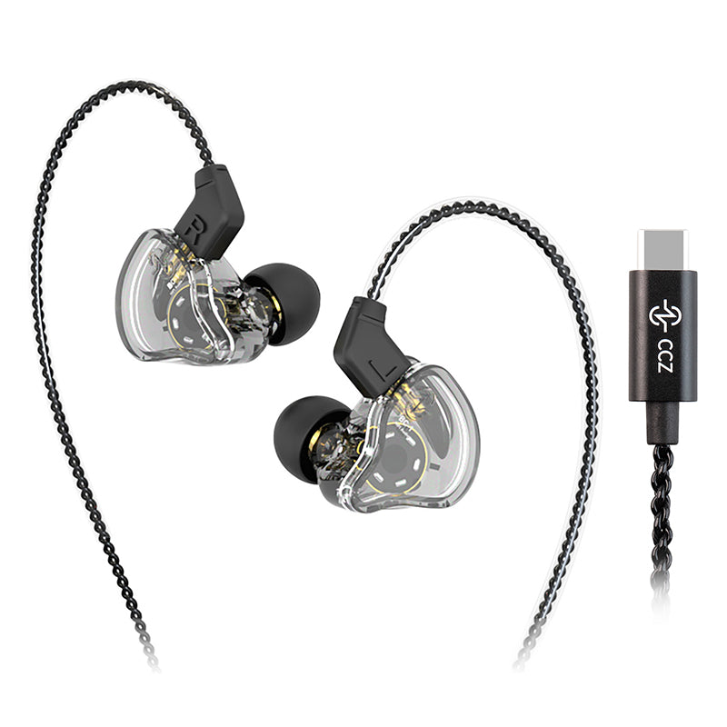 【CCZ Melody】Wired Headphone DD and BA Hybrid In Ear Hifi Earphones Type C Plug With Mic 10mm Dual Magnetic Circuit DD Unit IEM