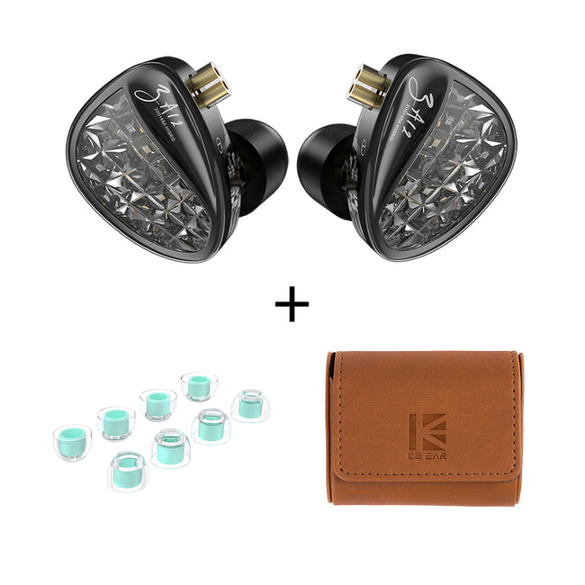 Valentine Bundle 4 KZ ZA12+KBEAR Leather Case for Earphones+KBEAR KT02  Liquid Silicone Eartips - KEEPHIFI