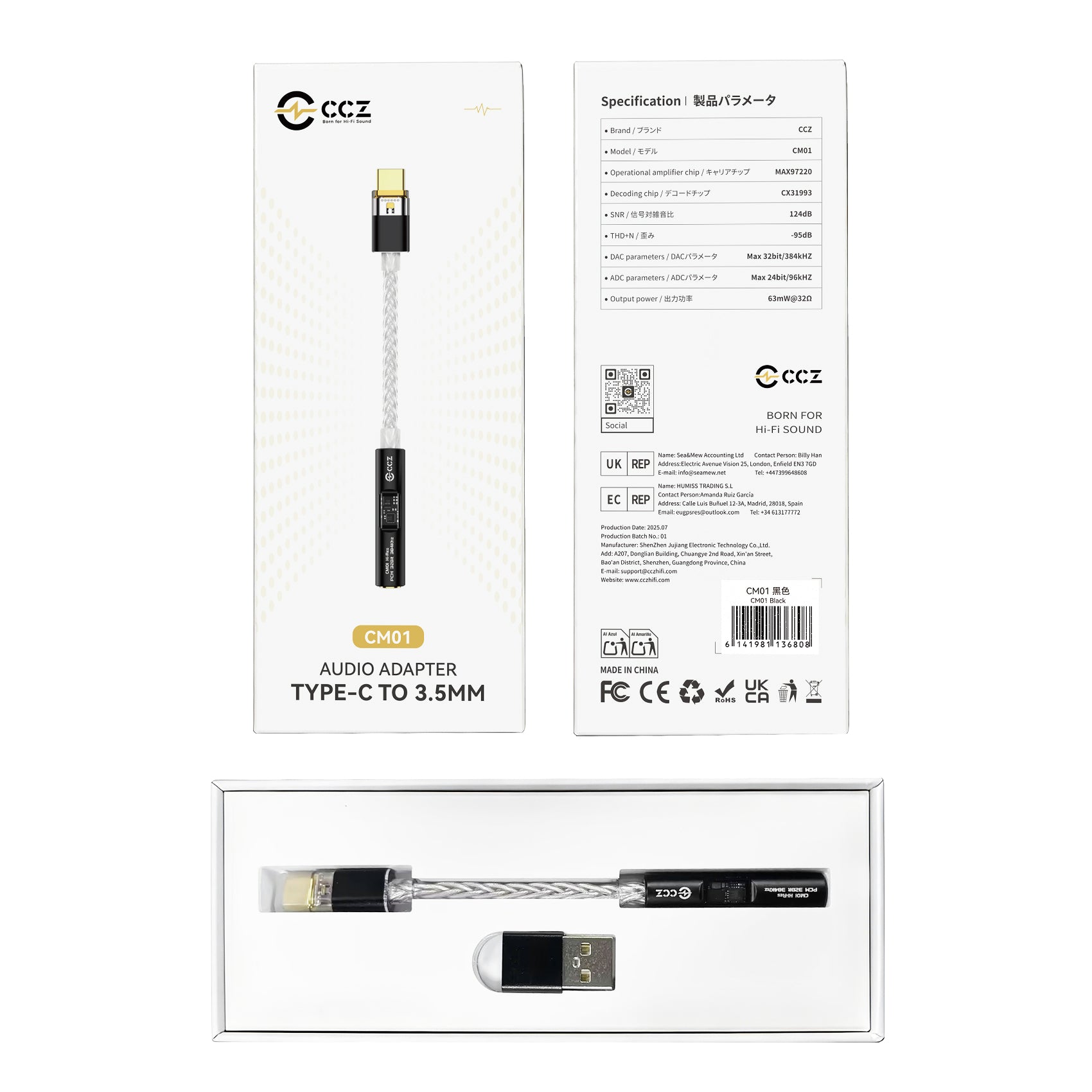 Cm01 【CCZ CM01】Portable DAC and Headphone Amplifier, Hi-Res Certified, DAC ...