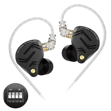【KZ ZS12 PRO X】 Metal Earphones 1DD+5BA Hybrid HIFI Bass In Ear Monitor Headphones Sport Music Noise Cancelling Headset - KEEPHIFI
