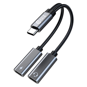 【CCZ CA01】2 in 1 Decoding Adapter Type C to Type C, 3.5mm to Type C Headphone and Charding Adapter - KEEPHIFI