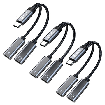 【CCZ CA01】2 in 1 Decoding Adapter Type C to Type C, 3.5mm to Type C Headphone and Charding Adapter - KEEPHIFI