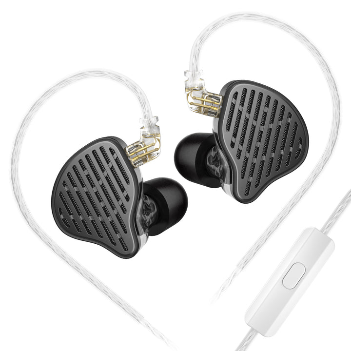 【KZ x HBB PR2】 Planar Magnetic In-Ear Monitor – 13.2mm Real Planar Driver, 7+7 N52 Magnet Array, Nano-Scale Silver-Plated Diaphragm, Alloy Die-Cast Shell, 0.75mm 2-Pin, Silver-Plated Cable, HD Mic