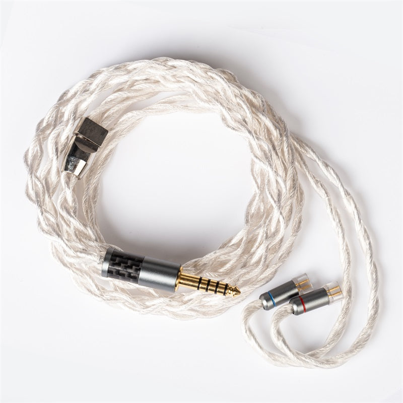 【KBEAR Inspiration-S】 4 Core 4N Single Crystal Copper Silver Plated Upgrade Cable With Woven Litz Structure Total in 560 Strands