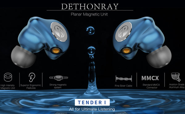 【DETHONRAY Tender I 】10mm Planar Diaphragm HIFI Earphone In Ear Monitor|Free Shipping